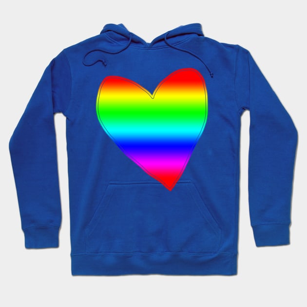 Linear Spectrum Rainbow Love Heart Hoodie by ellenhenryart